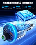 EOIWUY Transmisor FM Bluetooth Coche 5.3 Mejorado, [Carga Rápida] Cargador Mechero Coche con Potente PD36W & QC3.0, [Sonido HiFi Cristalino] Adaptador Bluetooth Vehículos Musica Conector Manos Libres - 4