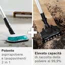 Bosch Unlimited 7 ProHygienic Aqua BCS71HYG2 Scopa Elettrica Lavapavimenti 2 in 1 Senza Fili, Spazzola DynamicAqua 2in1, Spazzola Tradizionale, Bianco - 7