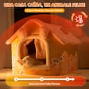 ALLSOPETS Cuccia Cane Interno e Cuccia Gatto Interno, Letto Grotta Igloo Pieghevole Caldo e Accogliente, Lavabile con Cuscino Rimovibile e Fondo Antiscivolo (Coniglietto Rosa, M) - 2