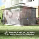 Outsunny 3 x 4m Garden Gazebo with Sides, Double Roof Metal Gazebo, Grey - 5