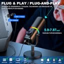 aokeo Mikrofon PC,AK-10 USB/XLR Dynamisches Gaming Mikrofon für Podcast,Streaming mit RGB-Beleuchtung,Lautstärkeregler,Stummschalttaste und Rauschunterdrückung (Weiß) - 5