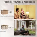 Outsunny Cenador para Jardín 3x4 m, Pabellón de Jardín Gazebo con Techo Ventilado, 4 Paredes Laterales y 4 Mosquiteras, UPF50+, Estructura de Metal, Carpa para Exterior, Terraza, Patio, Caqui - 5