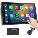 Haudio Autoradio 2 DIN Bluetooth con CarPlay wireless & Android Auto,con schermo 7 pollici Touchscreen Lettore, Mirror Link,FM Radio,Telecamera di backup,Bluetooth 5.0,AUX(RAM 2GB+ROM 64GB) - 1