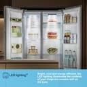 Fridgemaster MS83430ES Freestanding Slim American Side by side Door Fridge Freezer 441L, Total No Frost, Inverter compressor, Silver, 83.2x178.0cm, Energy Rating E - 11