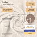 LYHome Coperta in Lana Merinos - Copriletto Plaid per Letto Divano, Singolo Una Piazza e Mezza Matrimoniale, Coperte Per Invernale Estiva Morbida Calda e Grande 140x200 cm, Beige - Bianco Zig Zag - 3