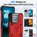 HARUINO für Asus ROG Phone 8 Pro Hülle, ROG Phone 8 Case Handyhülle mit Ständer Klappbarer Lens Cover, Militär Heavy Duty TPU Silikon Schutzhülle Anti-Drop Stoßfest Bumper Cover, Blau - 5