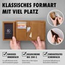 KORUTA Leder Geldbörse Herren mit RFID Schutz I Portemonnaie Groß mit Münzfach I 13 Fächer I Echtleder Geldbeutel für Männer I Brieftasche Wallet Portmonee braun - 3