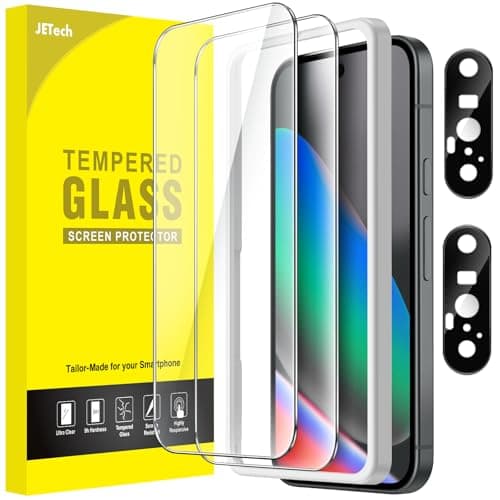 JETech Protector Pantalla para Google Pixel 10 con Protector Lente Cámara, Compatible con Desbloqueo por Huella Dactilar, Cristal Vidrio Templado, HD Claro, 2 Paquetes Cada Uno