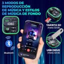 STRALLOR Transmisor FM Bluetooth Coche, Manos Libres para Coche, Adaptador Mechero MP3 con Doble USB Super Carga Rápida 22.5W/4.5A y 3.1A además de Tipo C, Soporte Tarjetas SD, USB, Flash Drive - 2