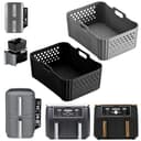 2 unidades de silicona para freidoras de aire caliente Ninja Foodi Max Dual Zone AF400EU, accesorios para airfryer ninja, 9,5 l, 10,4 L, molde de silicona para Ninja Double Stack XL SL400EUCP, forro - 1