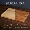 Deer & Oak Tabla de cortar XXL de bambú carbonizado 38 x 25 x 2 cm, tabla de madera preaceitada para cortar carne, pescado, verduras, frutas, queso y pan - 4
