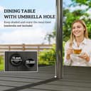 Outsunny 5 Pieces Garden Dining Set for 4, Patio Table and Stackable Chairs with Breathable Mesh Seat and Parasol Hole, Garden Furniture Set with Steel Frame for Garden, Dark Grey - 6