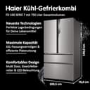 Haier French Door Kühl-Gefrierkombination I 100cm Breite I French Door Kühlschrank mit 750L XXL-Volumen, Eiswürfelspender & No Frost I Doppeltür Kühlschrank mit Gefrierfach I FD 100 SERIE 7 HB26FSSAAA - 2