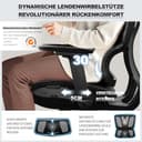 MELOKEA Bürostuhl Ergonomisch, 4D-Armlehnen, Verstellbare Sitztiefe, 4-stufige Neigung, Gummirollen, Mesh-Sitzfläche, Hoher Rücken, Große Menschen, Homeoffice & Gaming, Ergonomischer Schreibtischstuhl - 5