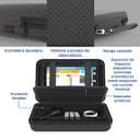 Negro Funda Duro para Tomtom Rider 500 550 450 420 42 410 400 Rider 40 GPS Sat Nav con Asa y Compartimentos para Accesorios - 3