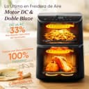 Cosori Turbo Tower Pro Freidora de Aire 10,8 Litro, Revestimiento Cerámico sin PFOA ni Teflon, Doble Resistencias 2630W con Motor DC y Dual Blaze, Air Fryer Doble Cesta Vertical, Fácil de Limpiar - 3