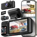 REDTIGER 4K 3 Channel Dash Cam 5G WiFi Built-in GPS, Included 64GB Card, 2160P+1080P+1080P Front and Rear Inside, Loop Recording, Triple Car Camera with 3 Inch Screen, IR Night Vision, Parking Mode - 1