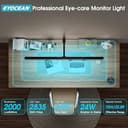 EYOCEAN Schreibtischlampe LED mit Gestensteuerung & Fernbedienung, 24W 80CM Klemmbare Dimmbare Monitor Lampe, Tageslichtlampe für Arbeiter in Büro Leser Architekenden Schneider - 8