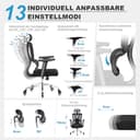 MELOKEA Bürostuhl Ergonomisch, 4D-Armlehnen, Verstellbare Sitztiefe, 4-Stufen Neigung, Gummirollen, Hohe Rückenlehne, Ergonomischer Lordosenstütze, Langes Sitzen, Homeoffice & Gaming, Bürostuhl 200KG - 3