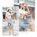 Genérico Bolso de mano para mujer en tejido jacquard con doble cremallera, bolso vintage pequeño e informal para ir de compras, viajar y trabajar, bolso hobo con bordado estilo bohemio - 2