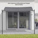 Outsunny Lona de Recambio para pérgola de jardín 3x3 m con 16 Agujeros de Drenaje, Ganchos y Anillas, Cubierta de poliéster para pérgola de cenador, Gris Oscuro - 8
