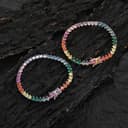 Bracciale con diamanti, Bracciale tennis con diamante simulato classico placcato oro 18 carati da 4 mm Braccialetti zirconi cubici a taglio rotondo for le donne Matrimonio Prom nuziale(8 Inch) - 3