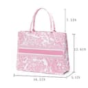 FENGJINRUHUA Mode Luxus Einkaufstasche Baumwolle Leinen Handtasche Große Kapazität Jacquard Stickerei Retro Exquisite, A-rosa, Large, Frauen Tote - 5