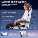 GTPLAYER Gaming Chair Fabric, High Back Computer Chairs with Footrest for Adults Ergonomic Lumbar Support Swivel PC Chair for Home Office (Gray) - 4