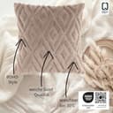 Quantum Interior by Maxland Boho-Dekokissen mit Füllung in Vintage Optik, Sofakissen Boho Style, extra weiches Wendekissen für Sofa, Bett, Büro, Kissen in Naturtönen ca 45x45 cm (Taupe) - 3