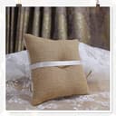letuxaamz Almohada de Anillo Yute Encaje - 15 * 15 cm Almohada de Anillo de Boda Vintage, Compromiso Boda para Anillo con Lazo de Satén Ringkissen Wedding Ring Pillow Juego de Accesorio para Bodas. - 8