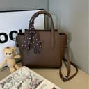 Fryloo Borse Borsa A Mano da Donna in Pu, con Manico Superiore Scomparti Interni, Cuciture Decorative, Casual per Il Lavoro Quotidiano, I Viaggi E L'uso-Beige - 4