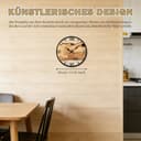 predolo Wanduhr Holz Wanddeko Leise Wohnzimmeruhr Dekorative Uhr mit Rustikalem Holzmaterial Ruhigem Uhrwerk Und Künstlerischem Baumringmuster für Büro, Küche, Schlafzimmer, Braune Römische Ziffern - 3