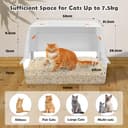 Vivifying Katzenklo Edelstahl mit Deckel, XL Leicht zu Reinigen und Geruchsresistent Katzentoilette Edelstahl, Rostfreier Stahl Katzenklo mit Pedals, Schaufel und Matte (Beige) - 2