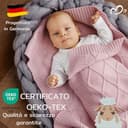 MIRARI Kids ® Coperta Neonato in Lana Merino 100% - 75x100cm - Invernale per Carrozzina - 4