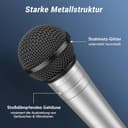 TONOR Dynamisches Gesangsmikrofon mit integriertem Poppfilter, XLR Mikrofon Handheld Microphone mit Rauschunterdrückung, 6,35 mm XLR-Ausgang für Gesang Bühne Aufnahme Karaoke Maschine, D58 Silber - 3