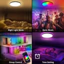 Plafoniera LED Soffitto Lampadario RGB Rotonda Dimmerabile, 24W 2400LM Colore Plafoniere Compatibile con Alexa, Controllo APP, Impermeabile IP44 Lampada per Bagno Camere da letto, Soggiorni, Cucina - 7
