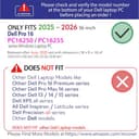 mCover Case ONLY Compatible for 2025-2026 16" Dell Pro 16 PC16250 / PC16255 Series Windows Laptop PC (NOT Fitting Any Other Dell Models)- Clear - 3