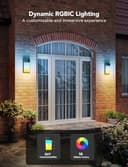 Govee Outdoor Wall Lights RGBIC, 1500LM Smart LED Wall Light with 45 Scene Modes, IP65 Waterproof for Outside Light, DIY Lighting Effects, Works with Alexa, Google Assistant and Matter, 2 Packs - 2