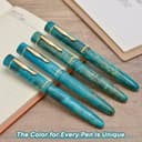 Asvine Penna stilografica in legno stabilizzato C2000 Numero 8 con pennino medio, grande, fatta a mano, modello unico, con confezione regalo e set da collezione - Oasis - 3