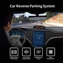 Kit di assistenza al parcheggio senza fili, sistema radar posteriore con 4 sensori PDC, display LED senza fili della distanza con avviso acustico + 4 sensori di parcheggio posteriori di colore bianco - 2