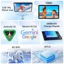 TABWEE 2026 Tablet 10 Pollici Android 15, 12GB RAM + 128GB ROM(TF/2TB), Octa-Core 2.0 GHz, 5G WiFi, Bluetooth 5.0, Widevine L1, 6000mAh, 5MP, 1280 * 800 Pixels FHD, Gemini AI, Tablet Economico - 2