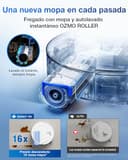 ECOVACS DEEBOT T80 Omni Robot Aspirador y mopa, 18 000 Pa, Fregona autolavable instantánea OZMO Roller, ZeroTange 3.0, Lav mopa con Agua Cal a 40-75 °C, Secado Aire Cal, Blanco - 2