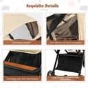 Foldable Baby Stroller, Lightweight Toddler Travel Pushchair for Airplane, Compact Infant Buggy with 5-Point Harness, Adjustable Backrest Footrest Canopy, Storage Basket (Natural) - 6