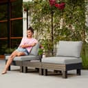 Keter Elements 2 Seater 100% recycled Outdoor Garden Furniture Modular Balcony Set - Graphite with Grey Cushions Fade Free | All Weather Resistant | Easy Clean | Zero Maintenance - 8