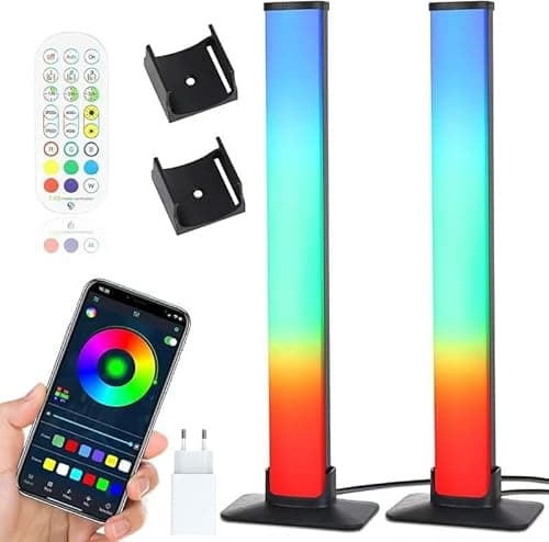 Meiyue Smart LED Lightbar, Gaming Smart LED Lampada RGB con Effetti Di Illuminazione Multiple,213 modalità e sincronizzazione musicale, Luce D'atmosfera per TV, PC, Decorazione della Camera, Ufficio