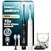 Philips Sonicare DiamondClean 9000 Electric Toothbrush, Twin Pack, with Sound Technology Including App, Pressure Sensor, 4 Cleaning Modes, 3 Intensity Levels, Black and Rose Gold, Model HX9914/61 - 1