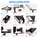 NEEWER X12 Teleprompter aus Aluminium mit RT 110 Fernbedienung und App Steuerung, kompatibel mit iPad, iOS/Android Tablet, Smartphone, DSLR Kamera, Ganzmetallkonstruktion (kein Kunststoff) Tasche - 5