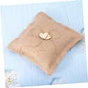 Garneck 2 Cuscini Portafortuna in Juta Fatti A Mano 18x18 Cm Con Cuori in Legno Per Cerimonia Nuziale - 3