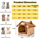 Galatée Letto Grotta Per Gatti e Cani, Igloo In Peluche Caldo e Accogliente, Cuccia Pieghevole e Confortevole Per Animali Domestici (L, Orso Bruno) - 6