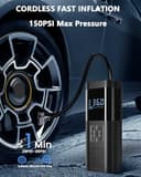 SERVOMASTER Compresor Aire Portatil, Inflador Ruedas Coche 150PSI, Inflador Electrico con Función de Parada Automática, Compresor Aire Coche, Pantalla Digital y Luz LED, para Coche Moto Bicicleta Bola - 2